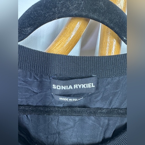 Sonia Rykiel Black Velvet Striped Blouse sz S - Picture 5 of 6